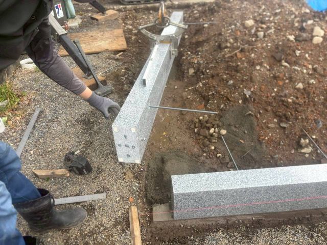 桑名市佛眼院　永代供養墓工事　㉒基礎石設置工事